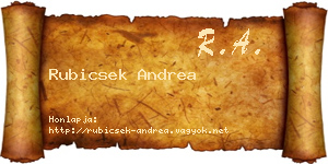 Rubicsek Andrea névjegykártya