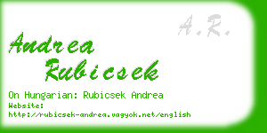 andrea rubicsek business card